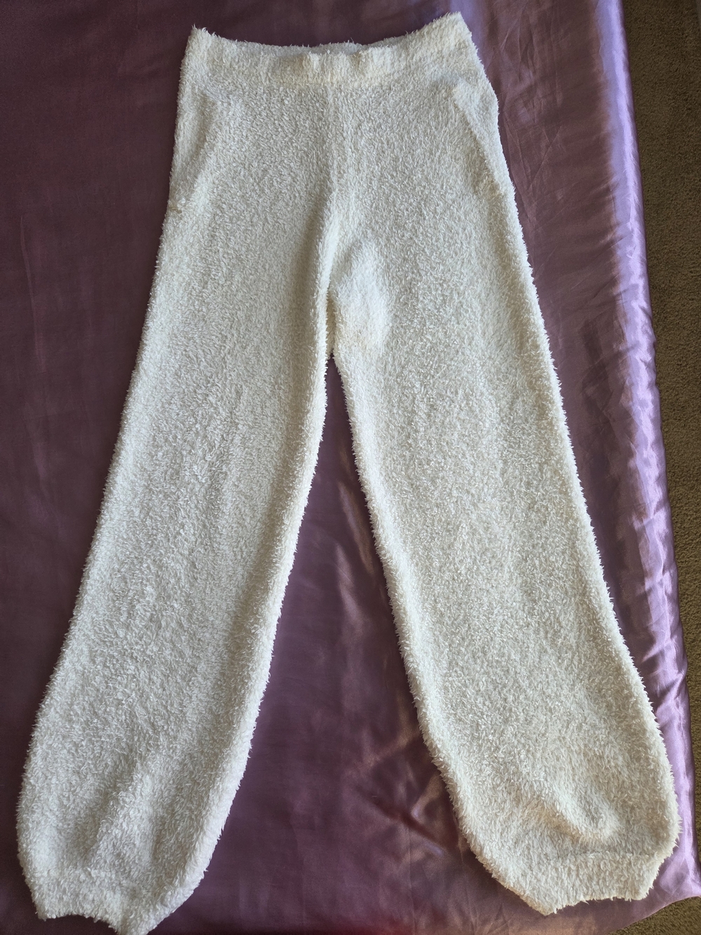 SKIMS Cozy Knit Lounge Pant Bone Ivory Off White Plush Boucle Size S/M